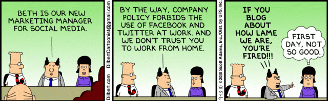 Dilbert meets the new Social Media Marketing Manager